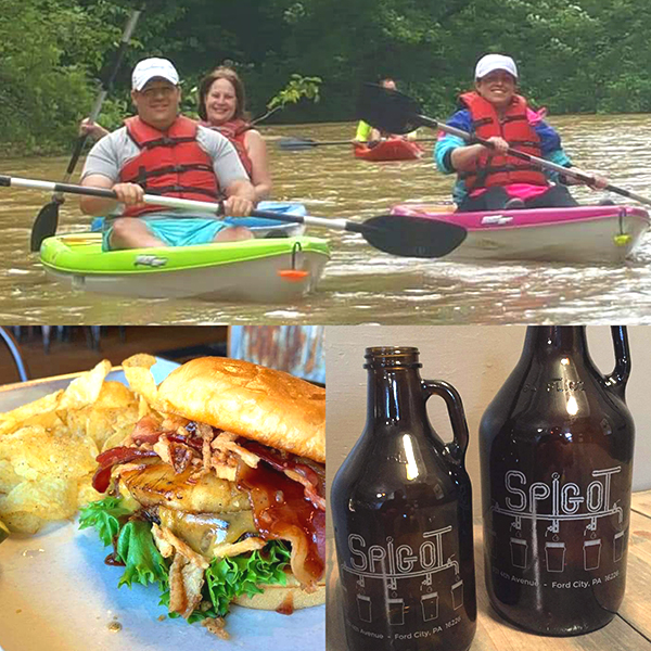 Boats burgers and brews collage